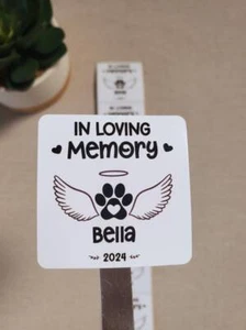Dog Memorial Custom Stickers | Pet Loss In Loving Memory | 2" Square Labels - Picture 1 of 4