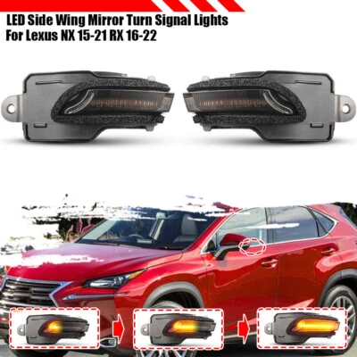 Дымчатый последовательный светодиодный зеркальный указатель поворота лампа для 15-21 Lexus NX300h 16-22 RX450h - Изображение 1 из 4