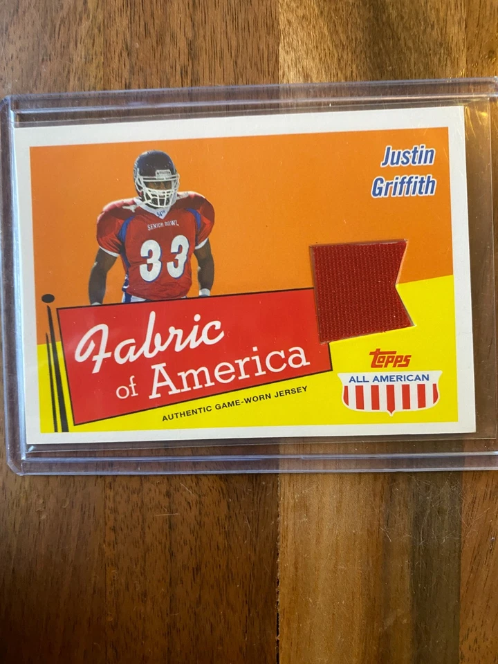 A49,332- 2003 Topps All American Fabric of America #FAJGR Justin Griffith Jersey - Image 1 of 1
