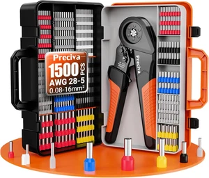0.08-16Mm² Ferrule Crimping Tool Kit with Box and 1500Pcs Cable Terminals, 28-5 - Picture 1 of 12