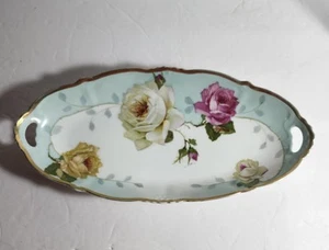 Piatto Relish Rose Rifinite A Mano Dipinto A Mano - Foto 1 di 4