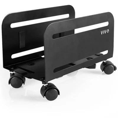 Computer Mid-Tower Case, CPU Steel Rolling Stand, Adjustable Mobile Cart Hold... - Image 1 of 4