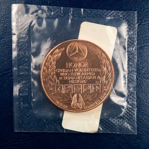 Medalla de bronce conmemorativa de la Patrulla Aérea Civil 2014 de 1,5", sellada O16 - Imagen 1 de 2