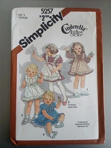 Simplicity Pattern 5257 Toddler Dress, Size 2 Toddler, Vintage, UNCUT - Picture 1 of 2