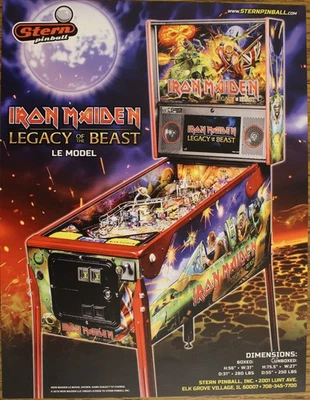 IRON MAIDEN LE Stern Pinball flyer - Image 1 of 2