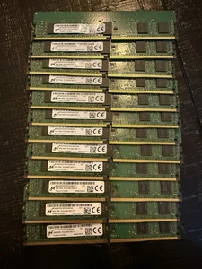 Set Of 12 Micron 4GB DDR4 PC4-2400T DIMM 288 Pin RAM - Picture 1 of 2