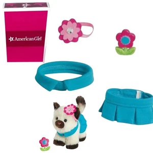 American Girl SET PREPPY MASCOTA GATO PERRO CONJUNTO FALDA CUELLO DIADEMA FLOR JUGUETE CAJA - Imagen 1 de 9
