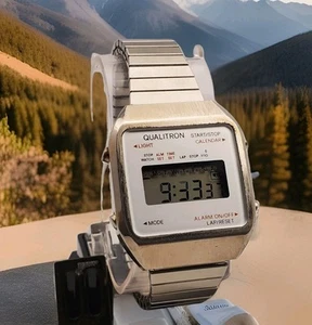 RARE VINTAGE QUALITRON DIGITAL ALARM MEN'S WATCH FOR PARTS OR REPAIR ONLY - Picture 1 of 10