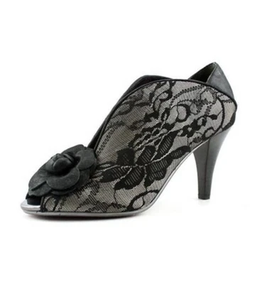 Poetic License Agenda Retro Mary Jane Heels Black Lace Pumps Size 9 - Image 1 of 4