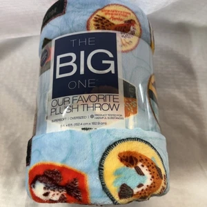 Wildlife Patches Oversized Plush Throw 5' x 6' *New* ~ The Big One - Picture 1 of 4