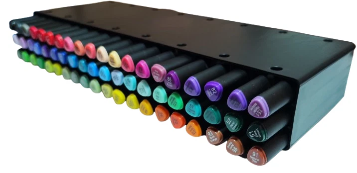 Deli Alkoholmarker Set – 60 Farben, Twin Tip Mit Feiner & Breiter Spitze | Ideal Für Manga, Lettering & Design