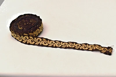 Antique Parsi Gara Sari Kor Border Lace Hand Embroidery Black & White Silk Thr"5 - Image 1 of 4