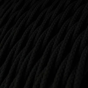 2 Core Braided Twisted Fabric Electrical Flex Cable Black 0.75mm 1m - Picture 1 of 1
