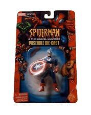 Spiderman And The Marvel Universe Poseable Die-cast Captain America - New