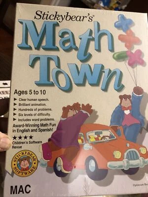 Stickybear’s Math Town Sealed Learning Software. For MAC. Gift English / Spanish - Image 1 of 4