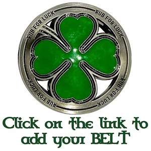 Clover Leaf Lucky Belt Buckle Shamrock Irish Gambler Poker Dice Casino Biker - Picture 1 of 3