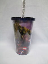 Avengers Acrylic (plastic) Drinking Glass (cup) with straw Captain America
