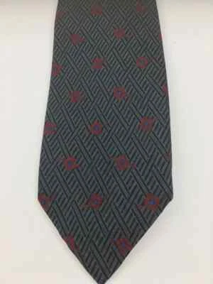 Corbata de seda vintage | Corbata de diseñador | Corbata Valentino | Corbata a cuadros verde gris Foto 1 de 4