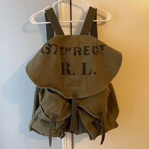 Rare Ralph Lauren Denim & Canvas Co. 67th REGT. RL Army Style Back Pack Bag - Picture 1 of 15