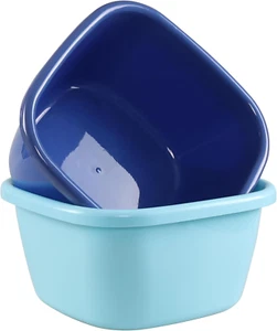 2 Pack 18 Quart Plastic Wash Basin, Stackable Camping Dishpan, Vegetable Fruit D - Picture 1 of 7