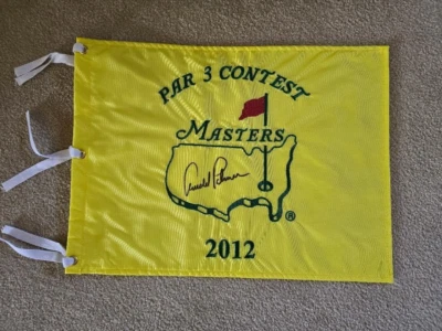 RARO ARNOLD PALMER FIRMADO AUTOGRAFIADO 2012 MASTERS PAR 3 PIN BANDERA 4/4/2012 Foto 1 de 2