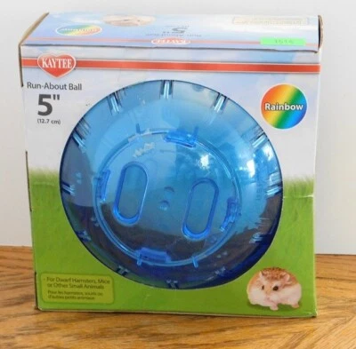 Kaytee Mini Pelota de Ejercicio Run-About de 5" para Hámster Enano, Ratones en Azul Arco Iris Foto 1 de 4