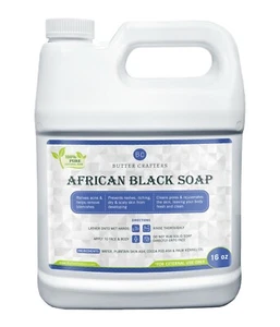 32 Unzen Flüssige rohe afrikanische schwarze Seife - 100 % reine natürliche organische Körpergesichtswäsche - Bild 1 von 4