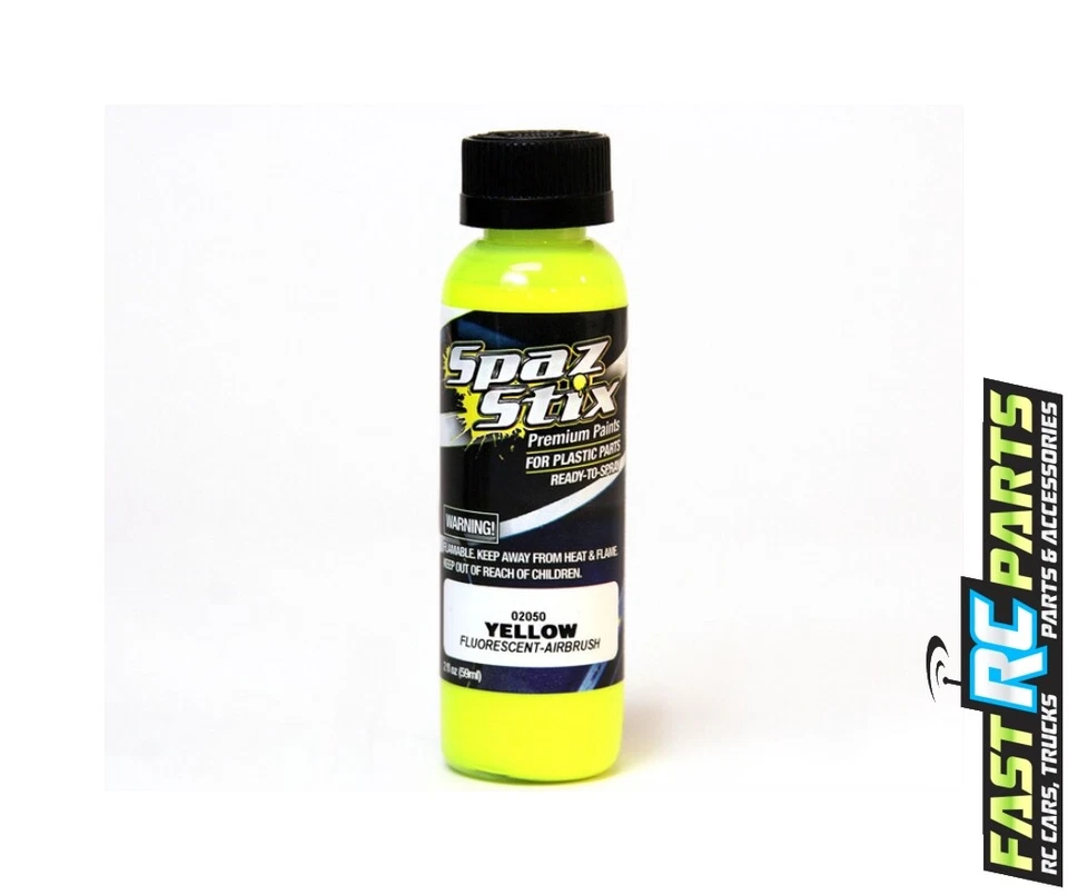 Spaz Stix aerógrafo fluorescente amarelo pronto pintura garrafa de 2 oz SZX02050 - Imagem 1 de 1