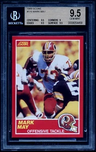 1989 SCORE RC #116 MARK MAY WASHINGTON REDSKINS BGS 9.5 GEM MINT ROOKIE #8054458 - Picture 1 of 2