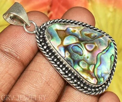 Этническая подвеска из стерлингового серебра 925 пробы с покрытием из абалона U458-B141 - Изображение 1 из 4