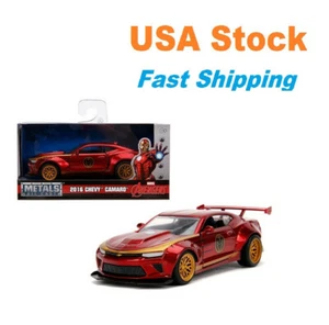Marvel Iron Man 2016 Chevrolet Camaro Avengers Red Diecast Toy Car 5", 1:32 NIB - Picture 1 of 12