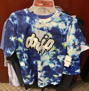 BOYS " DRIP " TIE DYE SHORT SET 14 " DRIP " NEW WITH TAGS - Picture 1 of 4