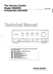 Manual de servicio Harman Kardon HK 6800  - Imagen 1 de 1