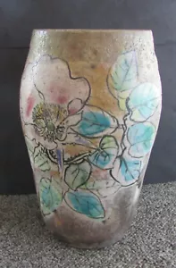 LEROY SIGNED HAND PAINTED FLORAL VACE SUFISM 1970s PERFECT COND 8" X 5" RARE - Picture 1 of 3