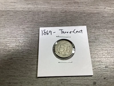 1869 Three Cent Nickel US 5 Cent Coin in Fine Condition 061124 24te - Image 1 of 4