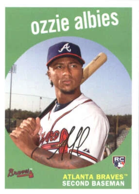 2018 Topps Archives #18 Ozzie Albies RC Rookie Atlanta Braves Baseball Card NMMT - Image 1 of 2