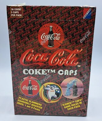 1995 Coca-Cola "Coke Caps TM" 36 Count, 5 Caps Per Pack, New Factory Sealed Box - Image 1 of 4