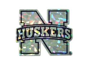 University of Nebraska Huskers Silver Decal Emblem - Includes two - Picture 1 of 1