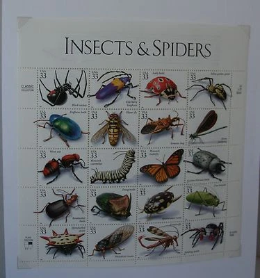 #3351 Insects & Spiders Sheet  USPS #9935 1998 Classic Collection  - Image 1 of 2
