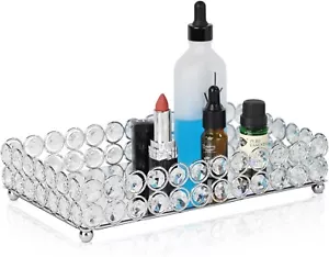 Perfume Trays for Dresser,Vanity Tray for Bathroom,Metal Crystal Mirror Acrylic - Picture 1 of 9