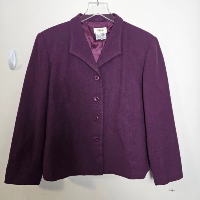 Talbots 4 Blazer 100% Wool Lined Vintage Blazer  Eggplant Size 16 - Image 1 of 3