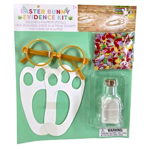 Osterhase Fußabdruck Beweis Set Glitzer Frühling Hasen Pfotenabdruck magischer Spaß - Bild 1 von 4