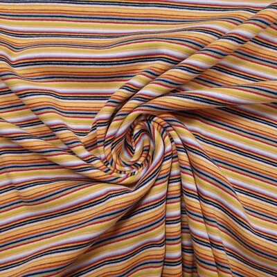 Strickjersey gestreift Meterware mehrfarbig,Baumwolle Kleiderstoff 50 cm Einheit - Bild 1 von 4