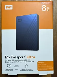 WD 6TB My Passport Ultra Portable Windows + Mac HDD-WDBEJA0060BBL-WESN - Picture 1 of 9