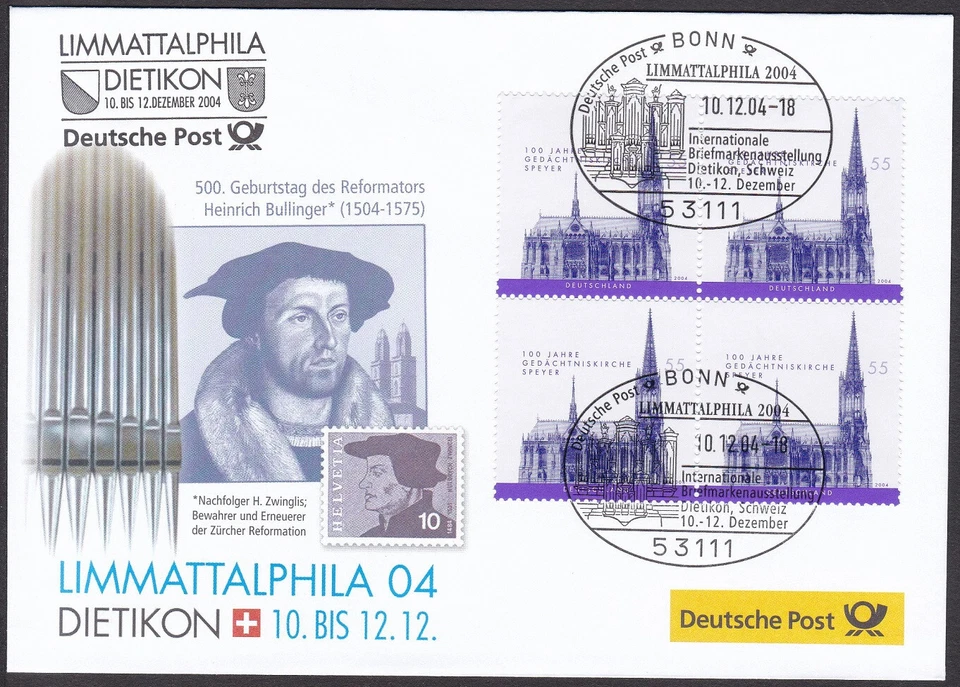 PEX0080 Intl. Stamp Exhibit. Germany Cover, LIMMATTALPHILA 2004, Dietikon - Image 1 of 1