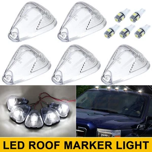 Fit 00-15 Ford F250 F350 5pcs Clear Cab Roof Running Marker Lights LED Bulbs Set - Picture 1 of 12