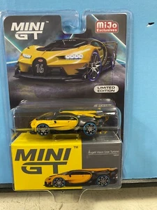 1/64 MINI GT BUGATTI VISION GRAN TURISMO YELLOW AND CARBON LIMITED EDITION MIJO - Picture 1 of 2