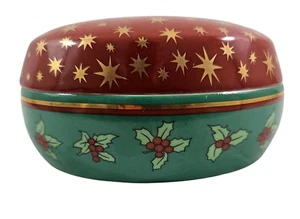 Mikasa Fine Porcelain Holiday Elegance Oval Covered Holiday Trinket Box NWT - Picture 1 of 24