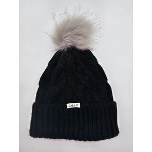 Calia by Carrie Underwood Women's Pure Black Cable Knit Pom Beanie NWOT - Picture 1 of 3