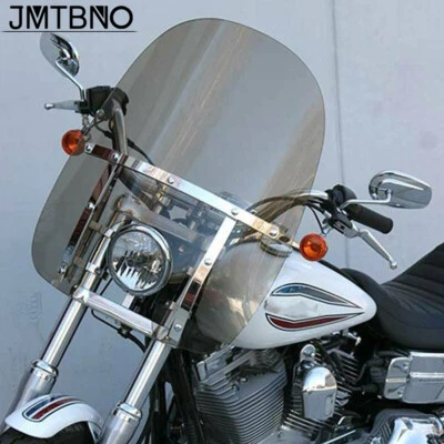 For Kawasaki Vulcan VN 500 800 1" 7/8"Handlebar Motorcycle Windshield Windscreen - Image 1 of 4